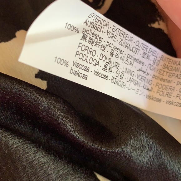 NWT. Zara Black/Cream Satin Effect Floral Print Midi Dress. Size S. - Picture 10 of 11